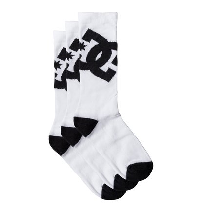 dcshoes, Классические носки DC 6, 3 пары в комплекте, WHITE (wbn0) DC 6 - Crew Socks, 3 Pack ADYAA03047