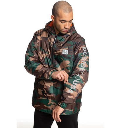 Bolam Camo - Anorak demi-zip déperlant pour Homme - Vert - DC Shoes