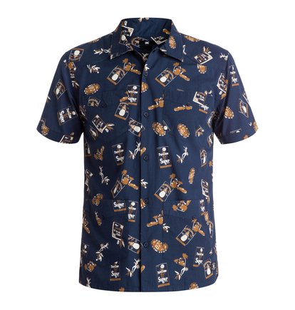 dcshoes, Guayabera Print - Short Sleeve Shirt, HABANA BLUE IRIS (btl5) Guayabera Print - Short Sleeve Shirt EDYWT03089
