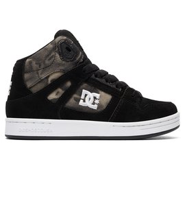 dcshoes, Kid's Rebound SE High Top Shoes, BLACK PRINT (bpt) Rebound SE - High-Top Shoes ADBS100204