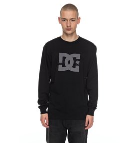 dcshoes, Men's Star Long Sleeve Tee, BLACK (kvj0) STAR LS ADYZT04149