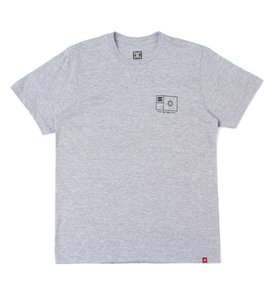 dcshoes, Camiseta Juvenil Estampa Frontal DC Shoes, HEATHER GREY* (htr) DC CAM BAS JUV FLAG LINES TALL FIT BR68112022