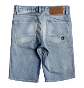 dcshoes, Boy's 8-16 Worker Light Indigo Blue Denim Shorts, LIGHT INDIGO BLEACH (bfgw) Worker Light Indigo Blue - Denim Shorts EDBDS03014