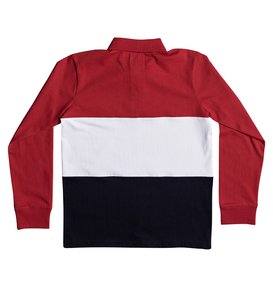 dcshoes, Boy's 8-16 Stewardson Long Sleeve Polo Shirt, TANGO RED (rrh0) STEWARDSON POLO BOY EDBKT03095