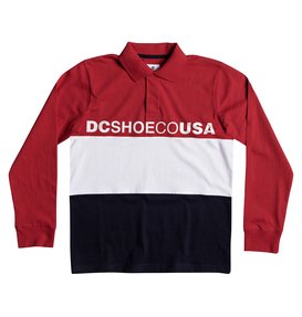 dcshoes, Boy's 8-16 Stewardson Long Sleeve Polo Shirt, TANGO RED (rrh0) STEWARDSON POLO BOY EDBKT03095