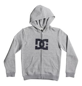 dcshoes, Boy's 8-16 Star Zip Up Hoodie, HEATHER GREY /DARK INDIGO (knf6) Star - Zip-Up Hoodie EDBSF03039