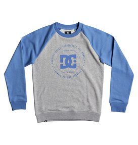 dcshoes, Boy's 8-16 Rebuilt Sweatshirt, CAMPANULA/ GREY HEATHER (xbbs) Rebuilt - Sweatshirt EDBSF03057