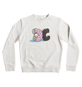 dcshoes, Boy's 8-16 Donut Crush Sweatshirt, SNOW WHITE (wbb0) Donut Crush - Sweatshirt EDBSF03086