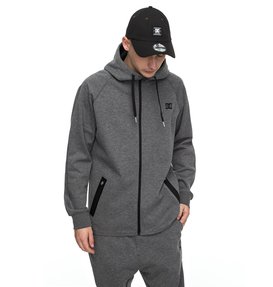 dcshoes, Woodmoor - Sudadera de diseño técnico con capucha y cremallera, CHARCOAL HEATHER (kteh) Woodmoor - Technical Zip-Up Hoodie EDYFT03303