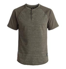 dcshoes, Men's Enderlin Short Sleeve Henley, DARK OLIVE HEATHER (kryh) Enderlin - Short Sleeve Henley EDYKT03317