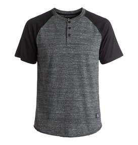 dcshoes, Enderlin - Tee-Shirt à manches courtes et col henley, CHARCOAL HEATHER (kteh) Enderlin - Short Sleeve Henley EDYKT03317