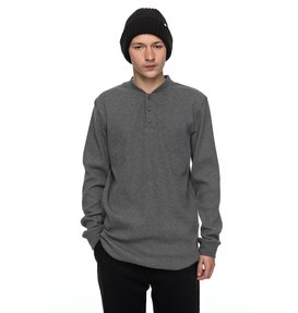 dcshoes, Cliffwood - T Shirt à col boutonné et manches longues, CHARCOAL HEATHER (kteh) Cliffwood - Long Sleeve Henley T-Shirt EDYKT03349