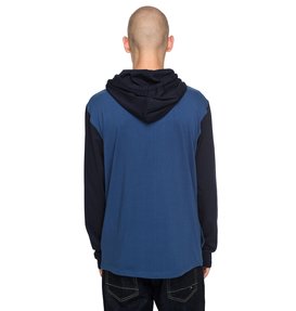 dcshoes, Men's Rellin Long Sleeve Hooded Tee, WASHED INDIGO (bsa0) Rellin - Long Sleeve Hooded T-Shirt EDYKT03357