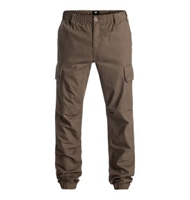 dcshoes, Fellside - Pantalon cargo élastiqué en coton à chevrons, TAUPE (tms0) Fellside - Herringbone Joggers EDYNP03112