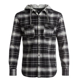 dcshoes, Runnels Flannel - Chemise à manches longues et à capuche, BLACK RUNNELS (kvj4) Runnels Flannel - Hooded Long Sleeve Shirt EDYWT03111