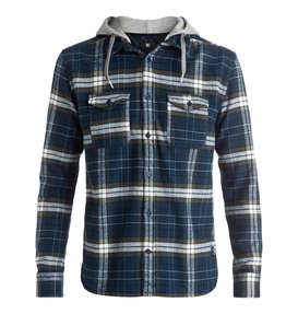 dcshoes, Runnels Flannel - Chemise à manches longues et à capuche, VARSITY BLUE RUNNELS (prr4) Runnels Flannel - Hooded Long Sleeve Shirt EDYWT03111