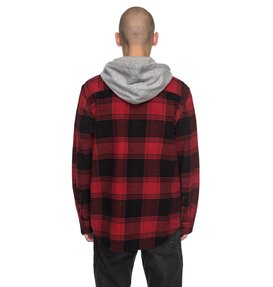 dcshoes, Runnel Flannel - Chemise à manches longues à capuche, RIO RED (rrk0) Runnel Flannel - Long Sleeve Hooded Shirt EDYWT03162