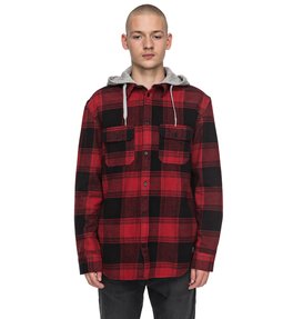 dcshoes, Runnel Flannel - Chemise à manches longues à capuche, RIO RED (rrk0) Runnel Flannel - Long Sleeve Hooded Shirt EDYWT03162