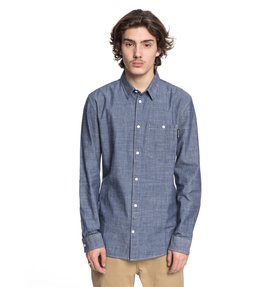 dcshoes, Men's Henlow Long Sleeve Shirt, INDIGO CHAMBRAY (ktw0) Henlow - Long Sleeve Shirt EDYWT03185
