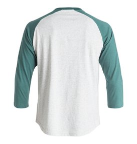 dcshoes, Rebuilt 3/4 Raglan - T shirt baseball, LIGHT GREY HEATHER/SEA PINE (xssg) Rebuilt 3/4 Raglan - 3/4 Sleeve T-Shirt EDYZT03505