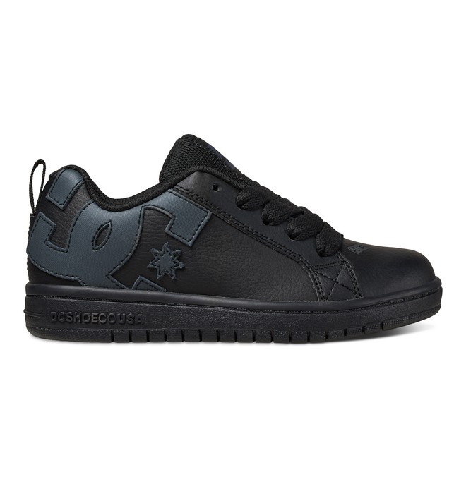dcshoes, Boy's 4-7 Court Graffik Shoes, BLACK/BLACK/BLACK (3bk) 0 Boy's 4-7 Court Graffik Shoes Black 300504A DC Shoes