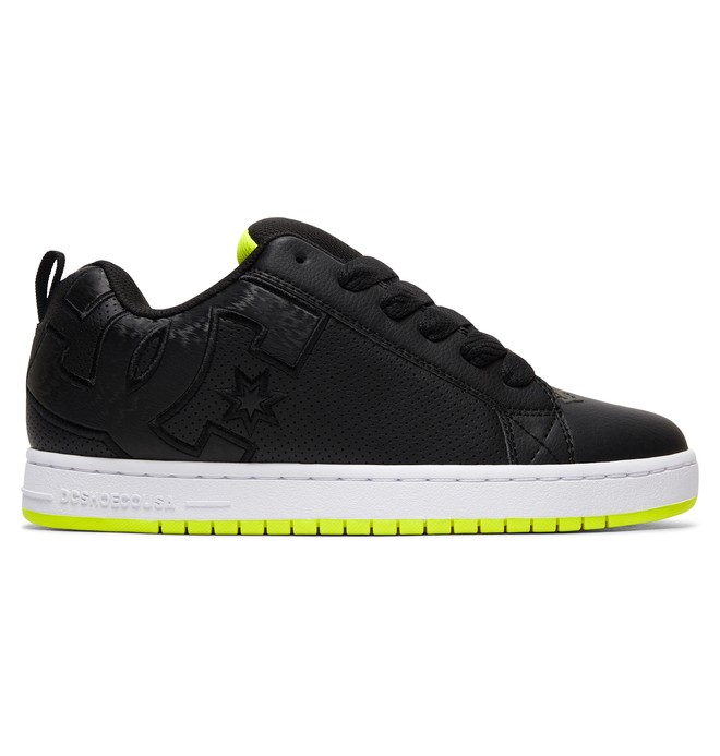 dcshoes, Men's Court Graffik Shoes, BLACK/LIME (bki) 0 Men's Court Graffik Shoes Grey 300529 DC Shoes