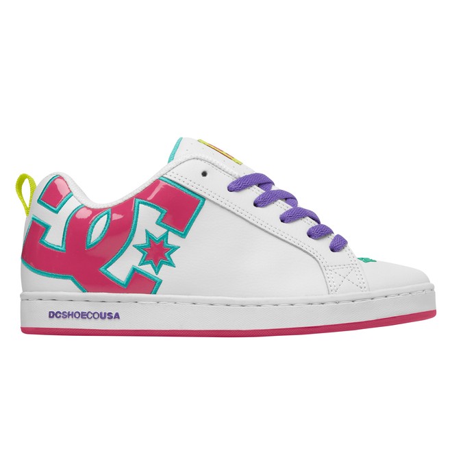 dcshoes, Women's Court Graffik Shoes, WHITE/CRAZY PINK/CIT (wzc) 0 Women's Court Graffik Shoes White 300678 DC Shoes