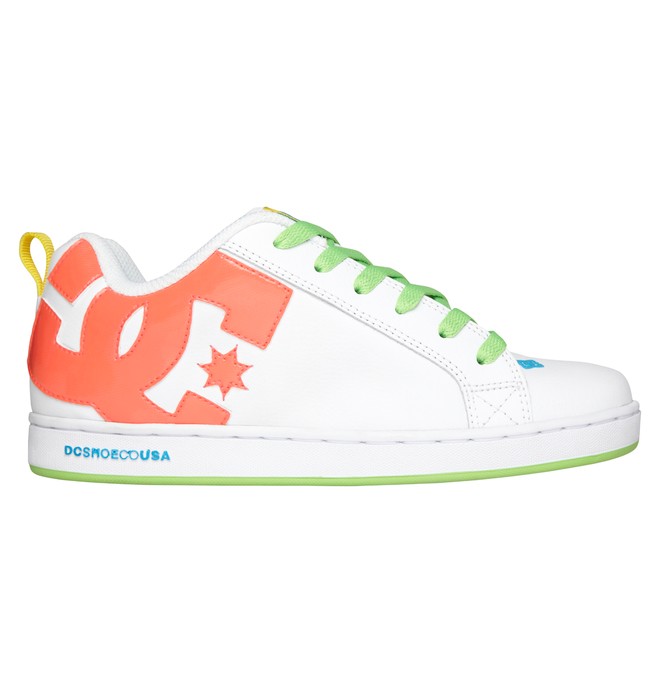dcshoes, Women's Court Graffik Shoes, WHITE/GOJI (wgj) 0 Women's Court Graffik Shoes White 300678 DC Shoes