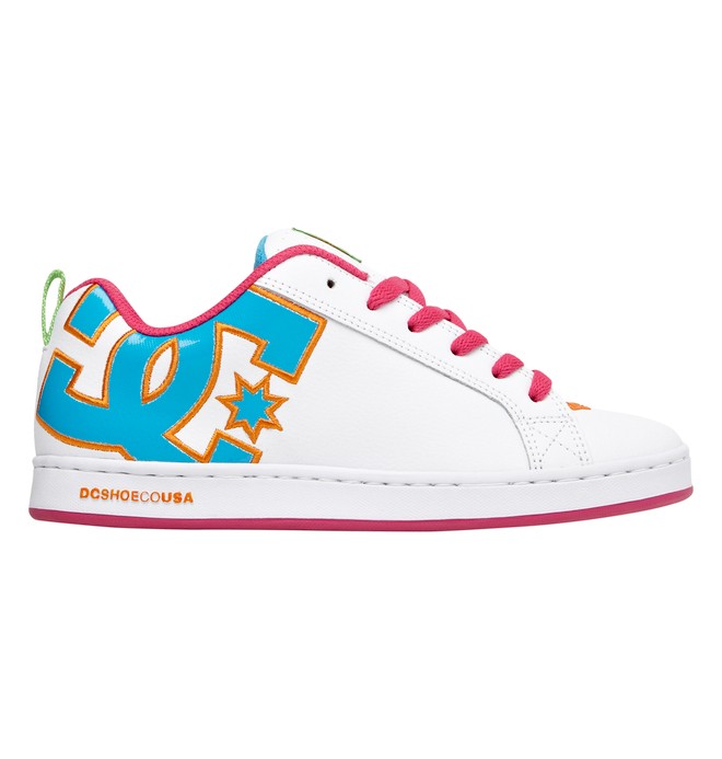 dcshoes, Women's Court Graffik Shoes, WHITE/OCEAN/CITRUS (wo1) 0 Women's Court Graffik Shoes White 300678 DC Shoes