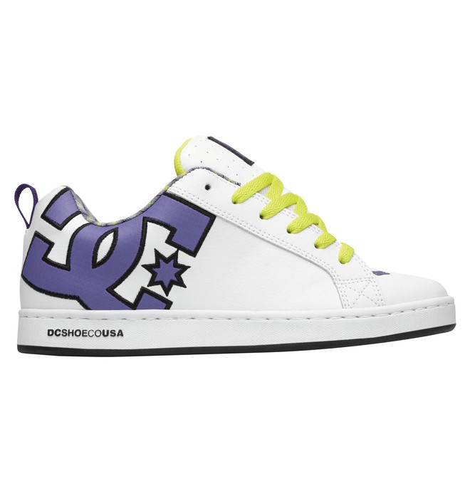 dcshoes, Women's Court Graffik SE Shoes, WHITE/PURPLE OPULENC (hpo) 0 Women's Court Graffik SE Shoes White 301043 DC Shoes