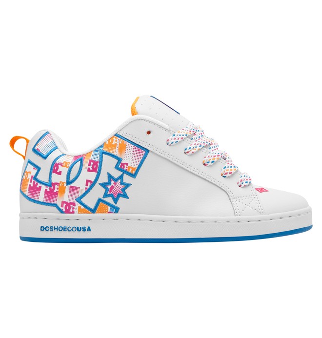 dcshoes, Women's Court Graffik SE Shoes, WHITE/ORANGE/PINK (woi) 0 Women's Court Graffik SE Shoes Orange 301043 DC Shoes