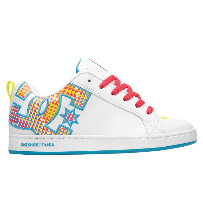dcshoes, Women's Court Graffik SE Shoes, WHITE/PINK/TURQUOISE (wpq) 0 Women's Court Graffik SE Shoes White 301043 DC Shoes