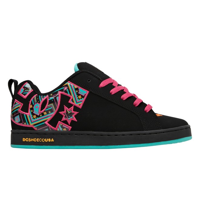 dcshoes, Women's Court Graffik SE Shoes, BLACK/GLOW (kgo) 0 Women's Court Graffik SE Shoes Black 301043 DC Shoes