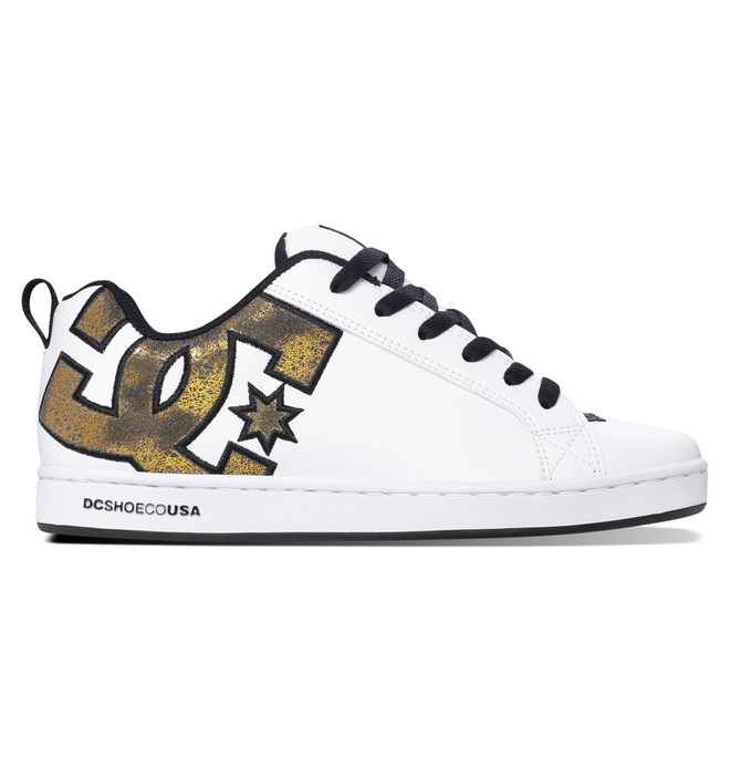 dcshoes, Women's Court Graffik SE Shoes, WHITE/METALLIC GOLD (wm0) 0 Women's Court Graffik SE Shoes White 301043 DC Shoes