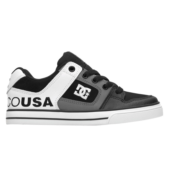 dcshoes, Boy's 4-7 Pure Shoes, BLACK/DK GREY/WHITE (bdw) 0 Boy's 4-7 Pure Shoes White 301069A DC Shoes