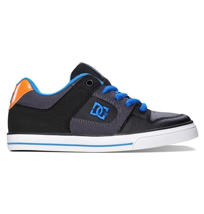 dcshoes, Boy's 4-7 Pure Shoes, BLACK/GREY/BLUE (xksb) 0 Boy's 4-7 Pure Shoes Black 301069A DC Shoes