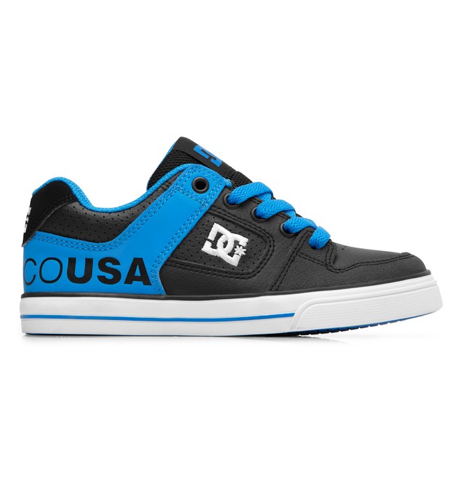 dcshoes, Boy's 8-16 Pure Shoes, BLACK/BLUE ATOLL (b12) 0 Boy's 8-16 Pure Shoes Black 301069B DC Shoes
