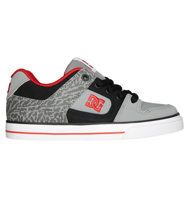 dcshoes, Boy's 8-16 Pure Shoes, HEATHER CHARCOAL/RED (hr0) 0 Boy's 8-16 Pure Shoes Black 301069B DC Shoes