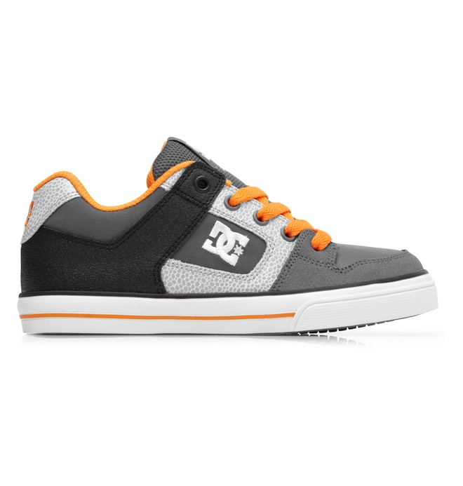 dcshoes, Boy's 8-16 Pure Shoes, BATTLESHIP/PUMPKIN (ppn) 0 Boy's 8-16 Pure Shoes Grey 301069B DC Shoes