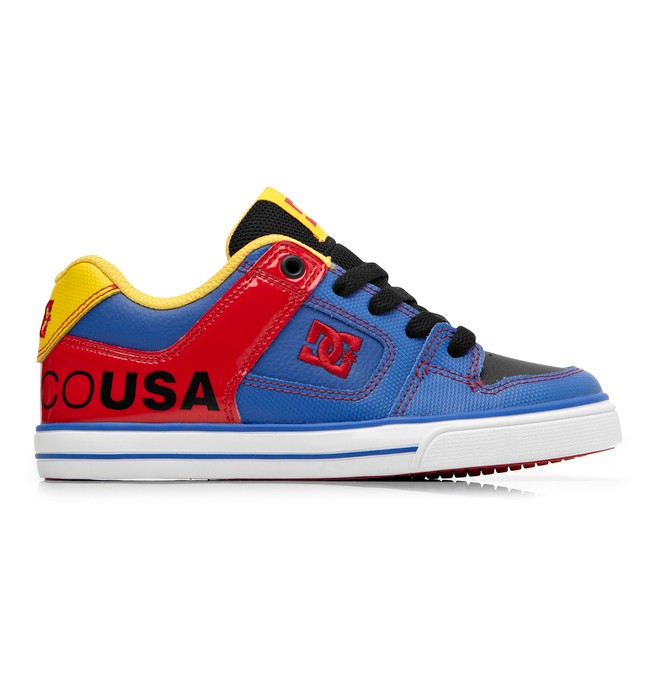 dcshoes, Boy's 8-16 Pure Shoes, RED/YELLOW/BLUE (ryb) 0 Boy's 8-16 Pure Shoes Red 301069B DC Shoes