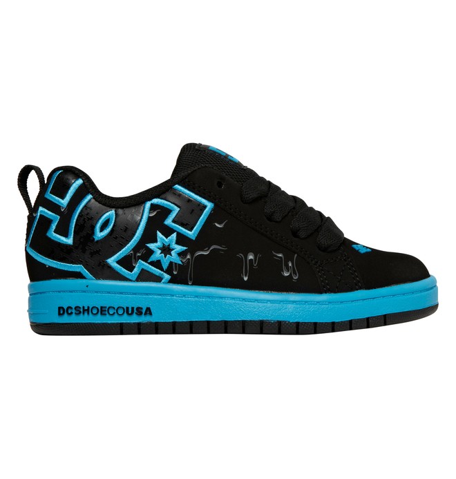 dcshoes, Kid's 4-7 Court Graffik SE Shoes, BLACK/GREEN PRINT (0bg) 0 Kid's 4-7 Court Graffik SE Shoes Black 301131A DC Shoes