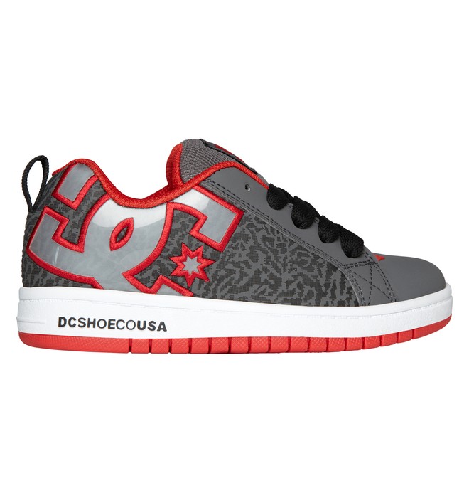 dcshoes, Kid's 4-7 Court Graffik SE Shoes, BLACK/GREY/RED (xksr) 0 Kid's 4-7 Court Graffik SE Shoes Black 301131A DC Shoes