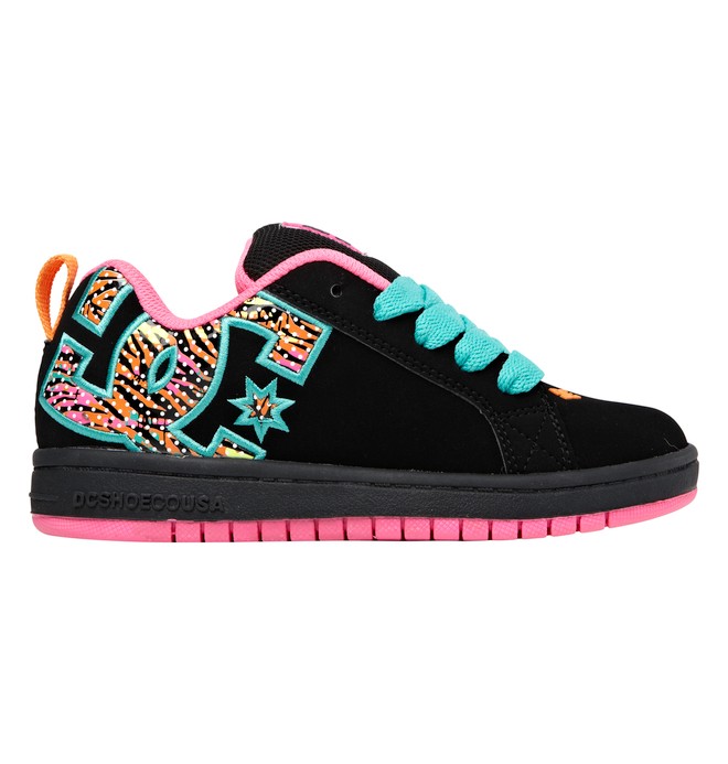 dcshoes, Kid's 4-7 Court Graffik SE Shoes, BLACK FWHITE/ORANGEOREST (bfo) 0 Kid's 4-7 Court Graffik SE Shoes Black 301131A DC Shoes