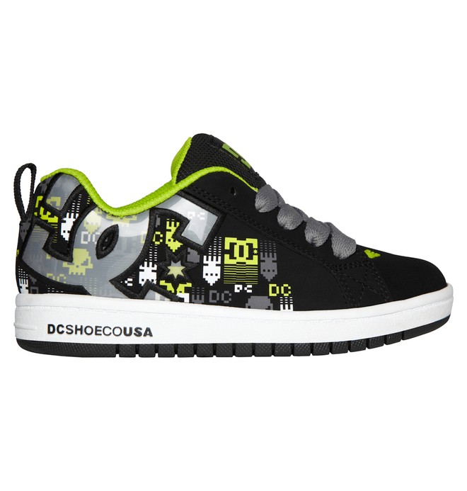 dcshoes, Kid's 4-7 Court Graffik SE Shoes, BLAZING YELLOW (blz) 0 Kid's 4-7 Court Graffik SE Shoes Yellow 301131A DC Shoes