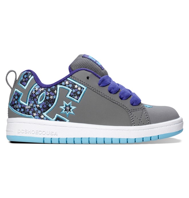 dcshoes, Kid's 4-7 Court Graffik SE Shoes, GREY/PURPLE (gp3) 0 Kid's 4-7 Court Graffik SE Shoes Grey 301131A DC Shoes