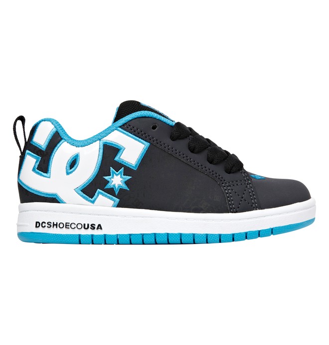 dcshoes, Kid's 4-7 Court Graffik SE Shoes, LAGOON/BLACK (lgb) 0 Kid's 4-7 Court Graffik SE Shoes Black 301131A DC Shoes