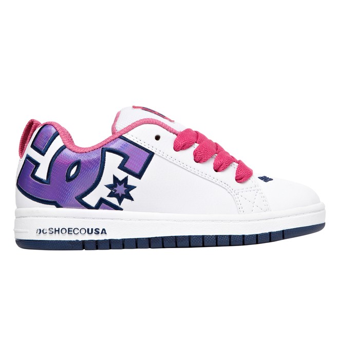 dcshoes, Kid's 4-7 Court Graffik SE Shoes, WHITE/ARMOR/PINK (wak) 0 Kid's 4-7 Court Graffik SE Shoes White 301131A DC Shoes