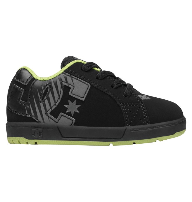 dcshoes, Toddler Court Graffik Elastic Shoes, BLACK/BATTLESHIP/LIME (0bl) 0 Toddler Court Graffik Elastic Shoes Black 302524 DC Shoes