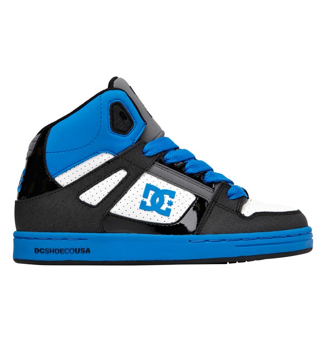 dcshoes, Kid's 4-7 Rebound High-Top Shoes, BLUE RADIANCE/BLACK (urb) 0 Kid's 4-7 Rebound High-Top Shoes Blue 302676A DC Shoes