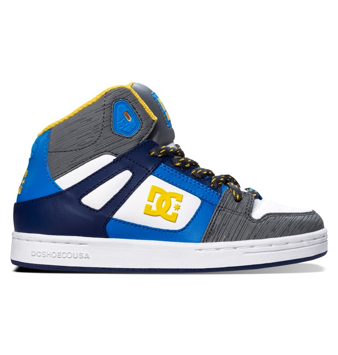 dcshoes, Kid's 4-7 Rebound High-Top Shoes, WHITE/BLUE (wbl) 0 Kid's 4-7 Rebound High-Top Shoes White 302676A DC Shoes